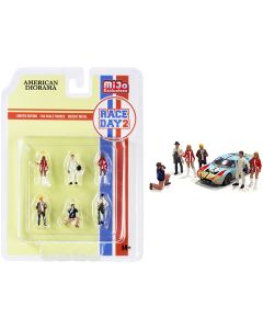 "Race Day 2" 6 piece Diecast Figurine Set for 1/64 Scale Models by American Diorama