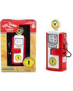 1948 Wayne 100-A Gas Pump "Conoco Gasoline" Red and White "Vintage Gas Pumps" Series 10 1/18 Diecast Model by Greenlight