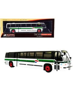 1999 TMC RTS Transit Bus #73 San Francisco Civic Center "Golden Gate Transit" White with Green Stripes "The Vintage Bus & Motorcoach Collection" 1/87 (HO) Diecast Model by Iconic Replicas