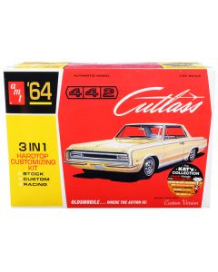 Skill 2 Model Kit 1964 Oldsmobile Cutlass 442 Hardtop 3-in-1 Kit 1/25 Scale Model by AMT