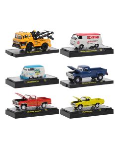 "Auto Trucks" 6 piece Set Release 68 IN DISPLAY CASES Limited Edition to 8400 pieces Worldwide 1/64 Diecast Model Cars by M2 Machines