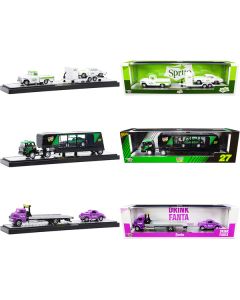 Auto Haulers "3 Sodas" Set of 3 pieces Release 13 1/64 Diecast Models by M2 Machines