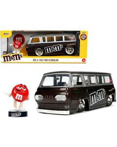 1965 Ford Econoline Bus Brown Metallic and Silver with Red M&M's Diecast Figurine 