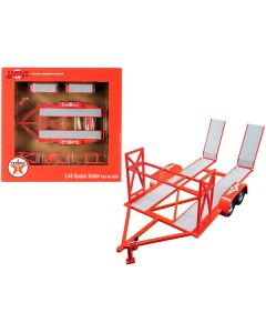 Tandem Car Trailer with Tire Rack Orange "Texaco" for 1/43 Scale Model Cars by GMP