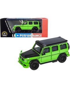 Mercedes-AMG G 63 LBWK Alien Green and Matt Black "LB Performance" 1/64 Diecast Model Car by Paragon