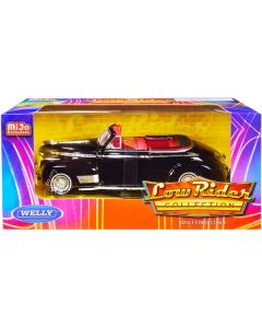 1941 Chevrolet Special Deluxe Convertible Black with Red Interior "Low Rider Collection" 1/24 Diecast Model Car by Welly