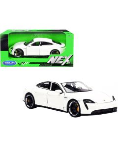 Porsche Taycan Turbo S White "NEX Models" 1/24 Diecast Model Car by Welly