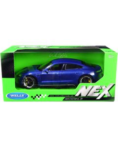 Porsche Taycan Turbo S Blue Metallic "NEX Models" 1/24 Diecast Model Car by Welly