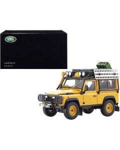 Land Rover Defender 90 Yellow with Roof Rack and Accessories 1/18 Diecast Model Car by Kyosho