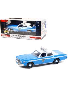 1975 Plymouth Fury Light Blue with White Top "New York City Police Department" (NYPD) "Hot Pursuit" Series 1/24 Diecast Model Car by Greenlight