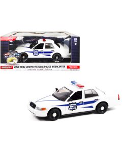 2008 Ford Crown Victoria Police Interceptor White with Dark Blue Stripes "Indiana State Police" "Hot Pursuit" Series 1/24 Diecast Model Car by Greenlight