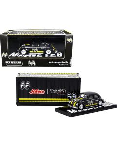 Volkswagen Beetle "Mooneyes" Black with Yellow Stripes with Container Case "Collaboration Model" 1/64 Diecast Model Car by Schuco & Tarmac Works