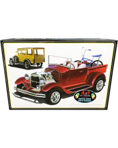 Skill 2 Model Kit 1929 Ford Woody Pickup 4-in-1 Kit with Bike 1/25 Scale Model by AMT