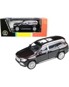 Mercedes-Maybach GLS 600 with Sunroof Rubellite Red and Obsidian Black Metallic 1/64 Diecast Model Car by Paragon