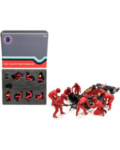 Formula One F1 Pit Crew 7 Figurine Set Team Red Release II for 1/43 Scale Models by American Diorama