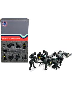 Formula One F1 Pit Crew 7 Figurine Set Team Black Release II for 1/43 Scale Models by American Diorama