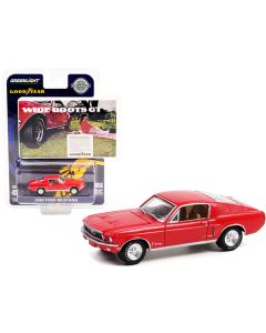 1968 Ford Mustang Red "Wide Boots GT" Goodyear Vintage Ad Cars 1/64 Diecast Model Car by Greenlight