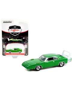 1969 Dodge Charger Daytona Spring Green Metallic with Green Interior and White Tail Stripe (Lot #1399) Barrett Jackson "Scottsdale Edition" Series 8 1/64 Diecast Model Car by Greenlight