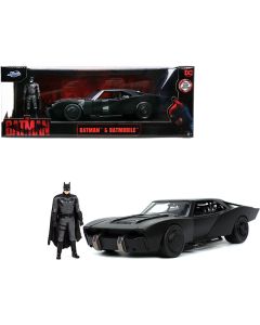 Batmobile Matt Black with Batman Diecast Figure "The Batman" (2022) Movie "DC Comics" 1/24 Diecast Model Car by Jada