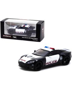 Aston Martin DBS Superleggera "Seacrest County Police" Black and White 1/64 Diecast Model Car by Tarmac Works