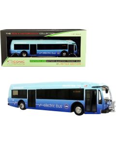 Proterra ZX5 Battery-Electric Transit Bus #65 "Chicago" (Illinois) Blue "The Bus & Motorcoach Collection" 1/87 (HO) Diecast Model by Iconic Replicas