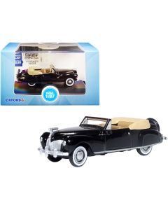 1941 Lincoln Continental Convertible Black with Tan Interior 1/87 (HO) Scale Diecast Model Car by Oxford Diecast