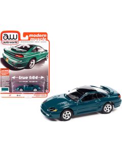 1993 Dodge Stealth R/T Peacock Green with Black Top "Modern Muscle" Limited Edition to 14478 pieces Worldwide 1/64 Diecast Model Car by Auto World