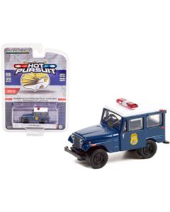 1974 Jeep DJ-5 Dark Blue with White Top "Indianapolis Metropolitan Police Department" (Indiana) "Hot Pursuit" Series 40 1/64 Diecast Model Car by Greenlight