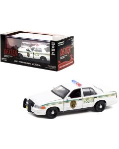 2001 Ford Crown Victoria Police Interceptor White "Miami Metro Police Department" "Dexter" (2006-2013) TV Series 1/43 Diecast Model Car by Greenlight