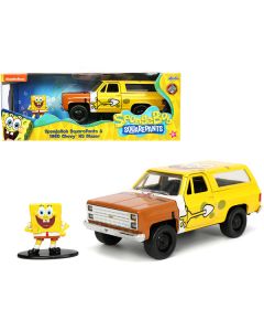 1980 Chevrolet K5 Blazer with SpongeBob SquarePants Diecast Figurine "Hollywood Rides" Series 1/32 Diecast Model Car by Jada