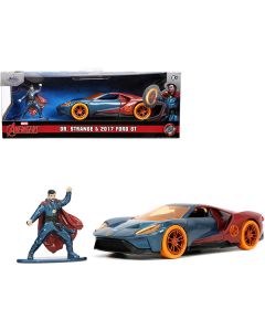 2017 Ford GT and Doctor Strange Diecast Figurine "Avengers" "Marvel" Series "Hollywood Rides" 1/32 Diecast Model Car by Jada