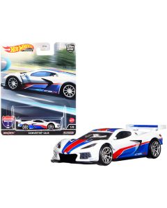 Chevrolet Corvette C8.R Pearl White with Red and Blue Stripes "American Scene" "Car Culture" Series Diecast Model Car by Hot Wheels