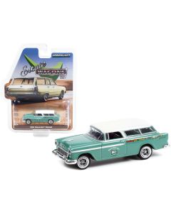 1955 Chevrolet Nomad Green with White Top "Holley Speed Shop" "Estate Wagons" Series 7 1/64 Diecast Model Car by Greenlight