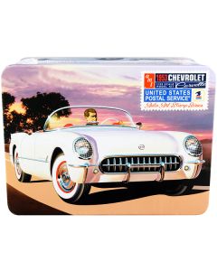 Skill 2 Model Kit 1953 Chevrolet Corvette "USPS" (United States Postal Service) Themed Collectible Tin 1/25 Scale Model by AMT