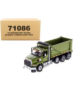 Western Star 49X SBFA OX Bodies Stampede Dump Truck Olive Green Metallic "Transport Series" 1/50 Diecast Model by Diecast Masters