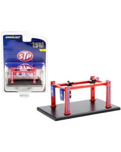 Adjustable Four-Post Lift "STP" Red and Blue "Four-Post Lifts" Series 2 1/64 Diecast Model by Greenlight