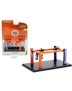 Adjustable Four-Post Lift "Union 76" Orange and Blue "Four-Post Lifts" Series 2 1/64 Diecast Model by Greenlight