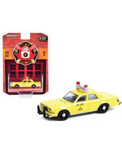 1982 Plymouth Gran Fury Yellow "Detroit Fire Department Battalion Chief #1" (Michigan) "Fire & Rescue" Series 2 1/64 Diecast Model Car by Greenlight