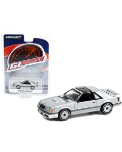 1982 Ford Mustang GT 5.0 Silver Metallic with Black Stripes "Greenlight Muscle" Series 26 1/64 Diecast Model Car by Greenlight