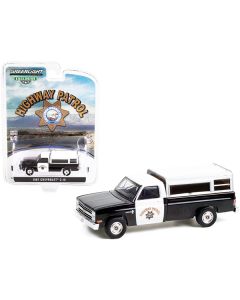 1987 Chevrolet C-10 Black and White CHP "California Highway Patrol" "Hobby Exclusive" 1/64 Diecast Model Car by Greenlight