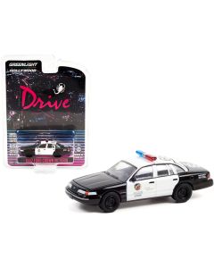 1992 Ford Crown Victoria Police Interceptor Black and White "Los Angeles Police Department" (LAPD) "Drive" (2011) Movie "Hollywood Series" Release 33 1/64 Diecast Model Car by Greenlight