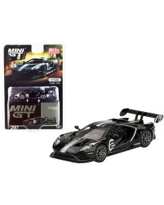 Ford GT Mk II #2 Shadow Black with Silver Stripes Limited Edition to 3360 pieces Worldwide 1/64 Diecast Model Car by Mini GT