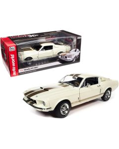 1967 Ford Mustang Shelby GT-350 Wimbledon White with Twin Gold Stripes "American Muscle 30th Anniversary" (1991-2021) 1/18 Diecast Model Car by Auto World