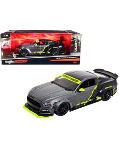 2015 Ford Mustang GT 5.0 Gray Metallic and Black with Graphics "Modern Muscle" Series 1/18 Diecast Model Car by Maisto