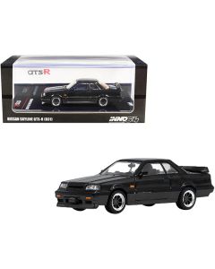 Nissan Skyline GTS-R (R31) RHD (Right Hand Drive) Black Metallic and Gun Metal Gray 1/64 Diecast Model Car by Inno Models