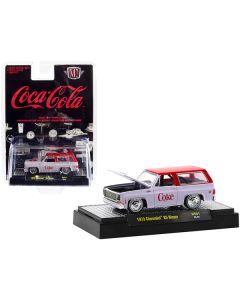 1973 Chevrolet K5 Blazer with Lowered Chassis "Coca-Cola" White with Coke Red Top Limited Edition to 11000 pieces Worldwide 1/64 Diecast Model Car by M2 Machines