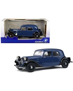 1937 Citroen Traction Dark Blue and Black 1/18 Diecast Model Car by Solido