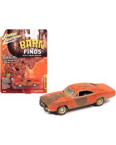 1969 Dodge Charger R/T Orange (Unrestored) "Barn Finds" 1/64 Diecast Model Car by Johnny Lightning