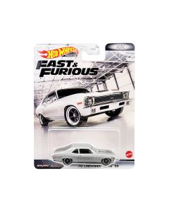 1970 Chevrolet Nova SS Silver Metallic with Black Stripes "Fast & Furious" Series Diecast Model Car by Hot Wheels