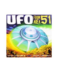 Skill 2 Model Kit UFO from Area 51 with 2 Aliens and 1 Guard Figurines 1/48 Scale Model by Polar Lights